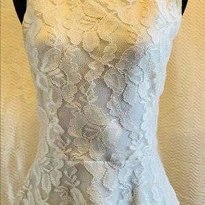 White/cream lace top from Express